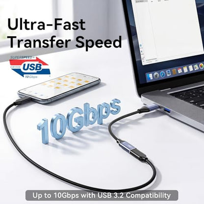 Biaze A168-US USB C Female to USB Male Adapter 10Gbps Data Transfer USB A to USB C Converter