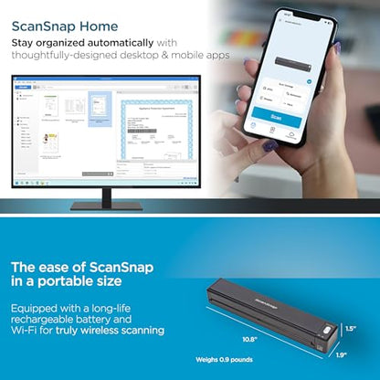 ScanSnap IX100 Document Scanner USB Wi-Fi 600 DPI