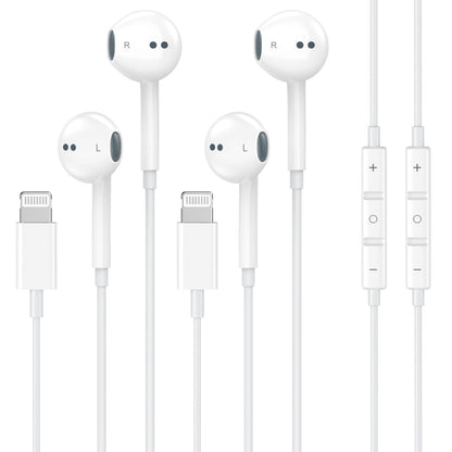 IIOZO 2 Pack XHD-PD20W Lightning Wired Headphones for iPhone