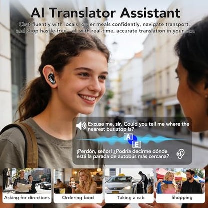 MINISO MS105 Bluetooth 6.0 AI Translation Earbuds, Real Time Language Translator, Supports 134 Languages, In-Ear Design, Compatible with iOS & Android Smart Devices