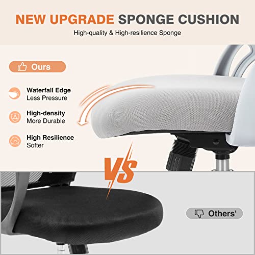 Sweetcrispy 1.0 Count HO-781B-GY Ergonomic Mid-Back Mesh Office Chair