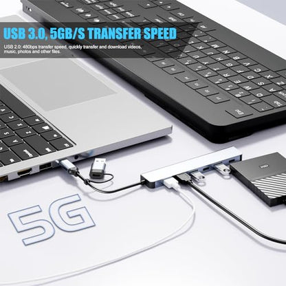 PANPEO 7-Port USB Hub USB 3.0 and USB 2.0 Compatibility