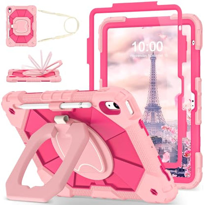 WESOROL 10.9 Inch iPad 10th Generation Case, 11 Inch iPad (A16) 11th Generation Case, Full-Body Drop Protection, Rose Gold Pink