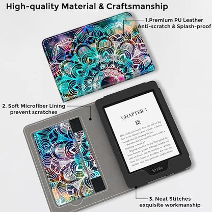 VORI 7 inch Kindle Paperwhite Stand Case PU Leather Cover Auto Sleep/Wake with Hand Strap