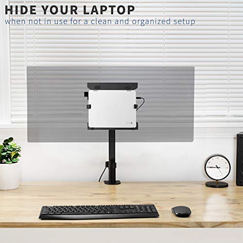 VIVO Steel Universal Full Motion Pole Mount Laptop Holder Arm, Adjustable for 10 to 15.6 inch Laptops, Black, MOUNT-PL1A-LAP3
