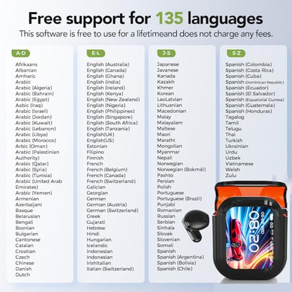 BEARTAIN NE20 Earbuds AI Translation Model NE20 Multi-Functional Language Translator
