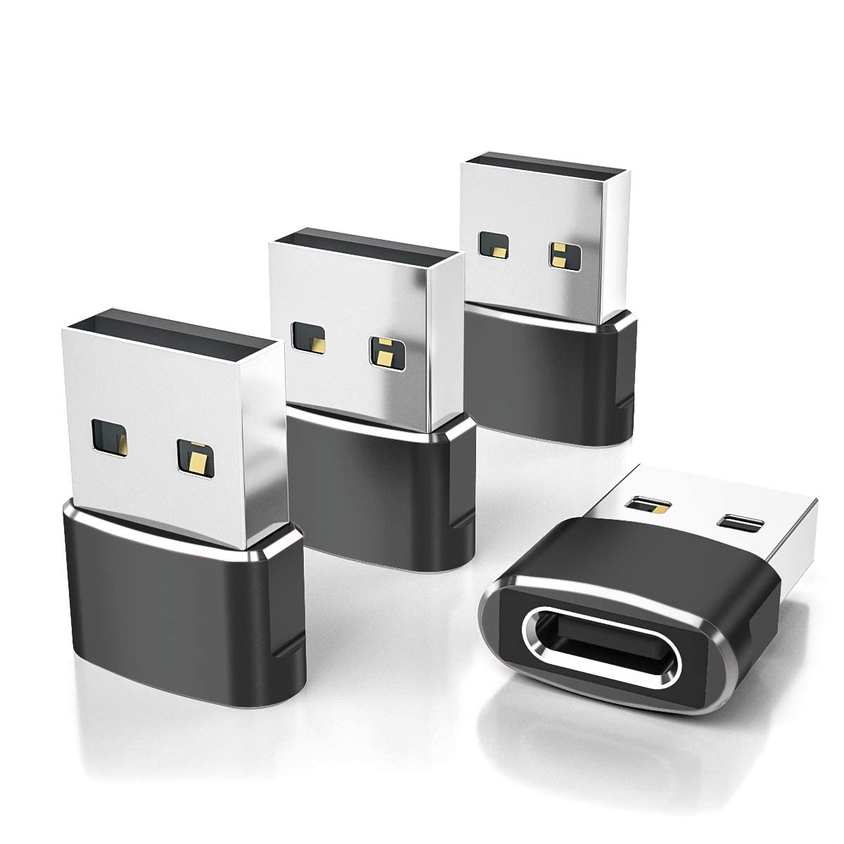 Elebase USB-C Female to Type A Male Adapter (4-Pack)