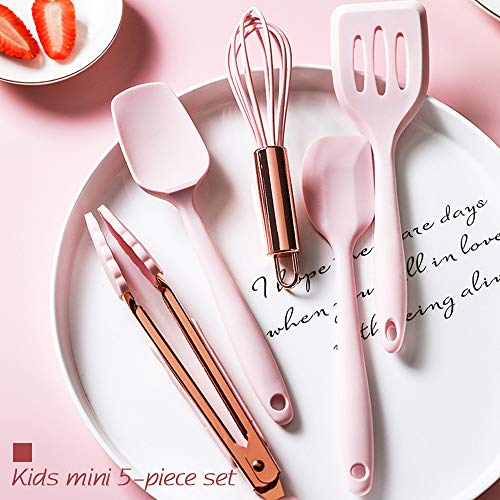 Collfa 8.2 in Mini Kitchen Utensil Set Food-Grade Silicone Cooking Tools, 5-Piece Set