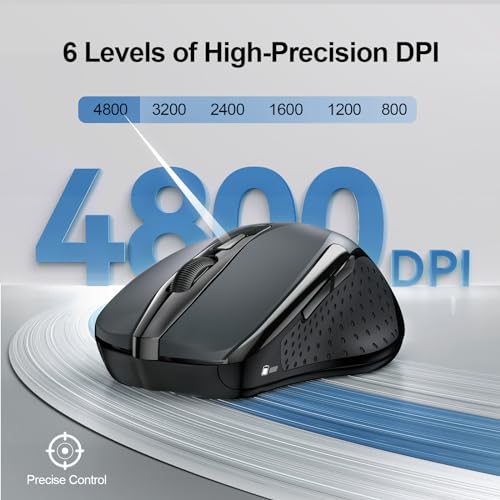 TECKNET Wireless Mouse 865d0188-1581-442c-ab23-696633164807 Optical 4800 DPI 36 Months Silent Ergonomic Device
