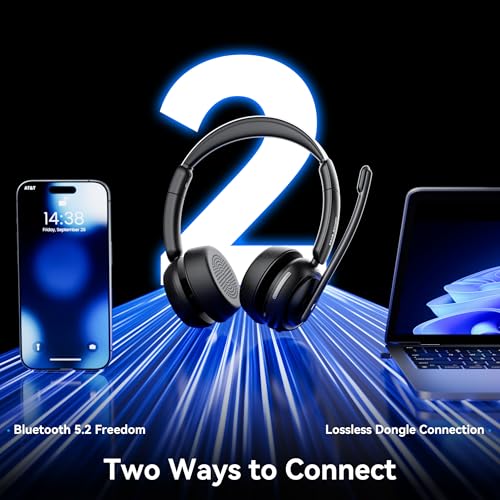 Waxop 1 Count WX-HS012 Wireless Headset with Environmental Noise Cancellation