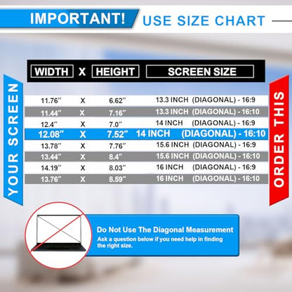 FILMEXT 14 Inch Laptop Privacy Screen 14-16:10