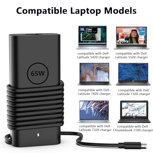 DECSZDY 65W LX-65W USB Type C Laptop Charger - Compatible with Dell Devices