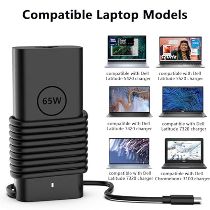 DECSZDY 65W LX-65W USB Type C Laptop Charger - Compatible with Dell Devices