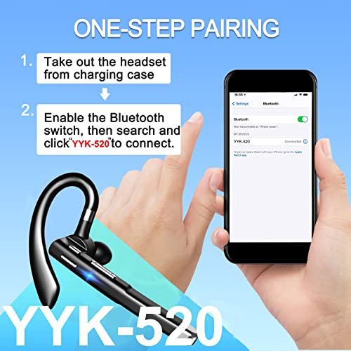 Hsility Bluetooth Headset HH03IB Wireless Connectivity Dual-Microphone Active Noise Cancellation Plastic On-Ear