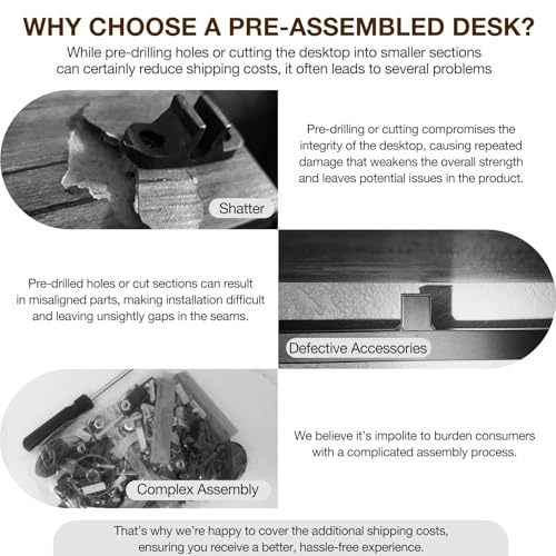 TEMI 35.8' A13-01 Non-Electric Manual Compact Freestanding Computer Desk