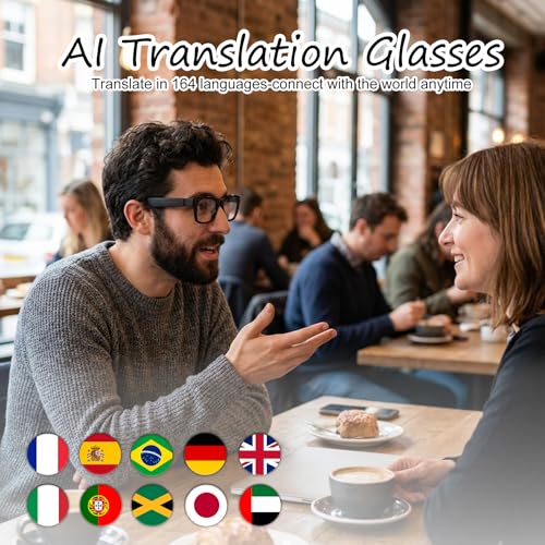 XOOMEER 1.5" B0G4M9ZM1P AI Smart Glasses - Translation, Bluetooth - Classic Plastic