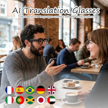 XOOMEER 1.5" B0G4M9ZM1P AI Smart Glasses - Translation, Bluetooth - Classic Plastic