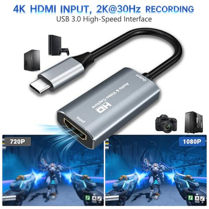 VIXLW U168-1 HDMI Capture Card 1080p USB 3.0 Plug and Play Streaming Video Capture