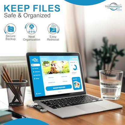 ThePhotoStick Omni 128GB USB 3.0 Flash Drive with Dual USB Connector - Automatic Photo and Video Backup Device