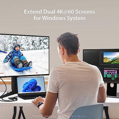 j5create 7.87 x 3.15 x 0.47 inches JCA465 USB Type C to Dual HDMI Adapter 8K at 60Hz