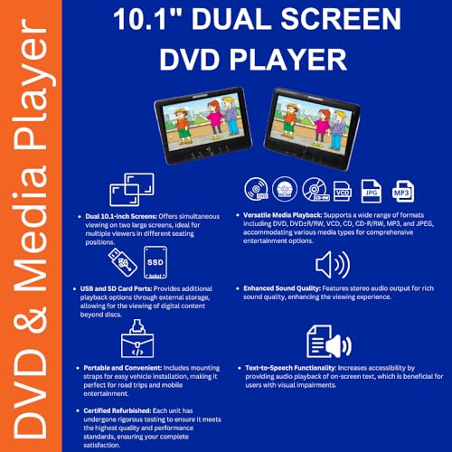 Sylvania 10.1" Dual Screen Portable DVD Player SDVD1082
