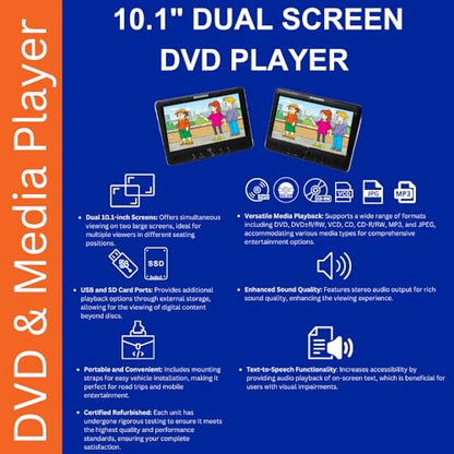 Sylvania 10.1" Dual Screen Portable DVD Player SDVD1082