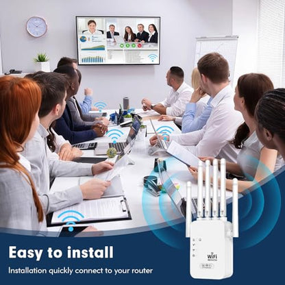 NONENDU 9800 Sq Ft WiFi Repeater 300 Mbps 6 Antennas Wireless Signal Booster