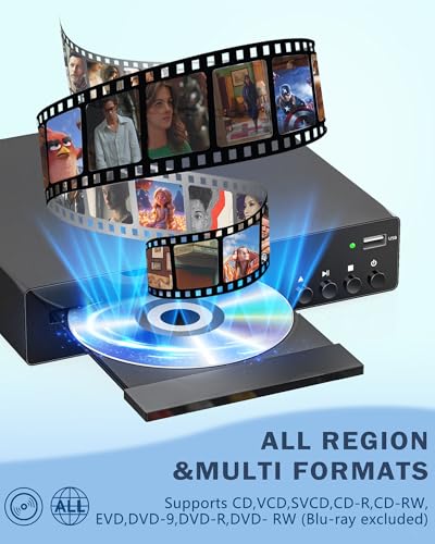 SHIWAKOTO DVD Player SH-DVP ULTRA 1080p 5.1 Surround HDMI CD, DVD, VCD, SVCD