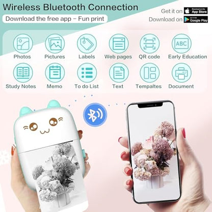 JEPEErbz Mini Portable Inkless Thermal Printer C9 203 DPI Monochrome Bluetooth
