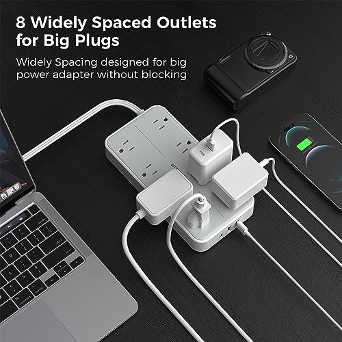 TESSAN 8 Outlets Power Strip Model TS-108-C 125V 15A Surge Protector
