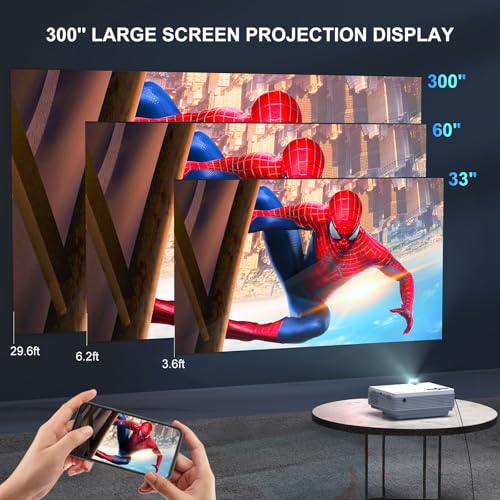 FUDONI Portable P1 Projector 1080P 18000L LCD