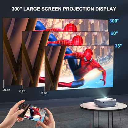 FUDONI Portable P1 Projector 1080P 18000L LCD