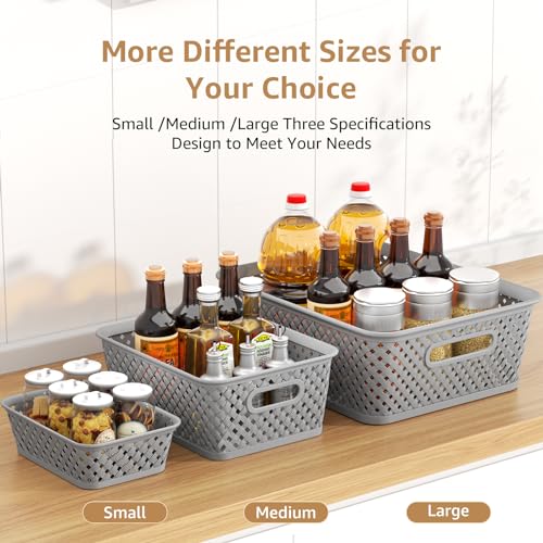 MaxGear 3 Piece Plastic Basket Storage Set Model MaxGear-plastic-basket-3pack-large