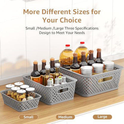 MaxGear 3 Piece Plastic Basket Storage Set Model MaxGear-plastic-basket-3pack-large