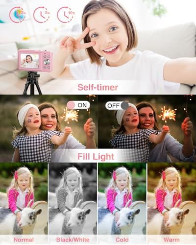 Lecran 2.8" Pink DC403 44MP Digital Camera 1080p 30FPS Ultracompact
