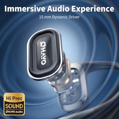 OHAYO T10 Open Ear Headphones Wireless Bluetooth 5.4 10 Hours Battery Life Dual Driver Technology