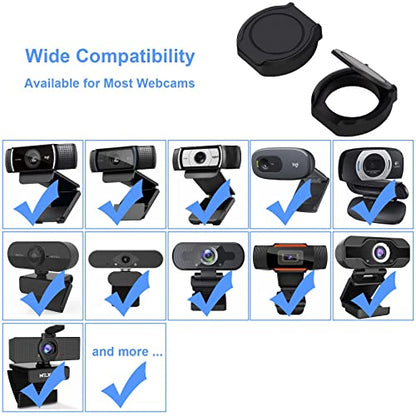 JCWINY 2 Pack Webcam Cover 1080p USB Black Webcam Privacy Shade