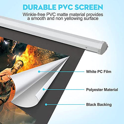 DINAH 120 Inch 120inch Projector Screen - Ceiling Mount - Matte Finish - 160 Degree Viewing Angle - Automatic Operation - Vinyl