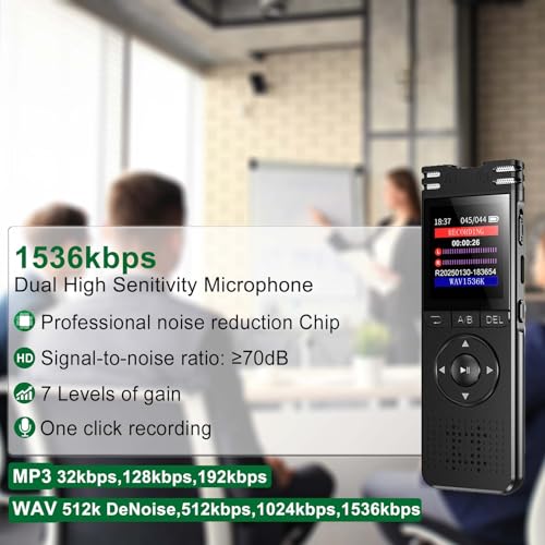 arungo 128GB ZD70 1.44 Inches Digital Voice Recorder Dictaphone Device