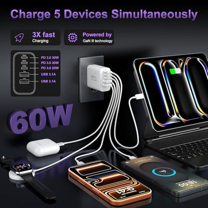 Auorld 60W USB Type C Fast Charger Block Model Number XHD-4528
