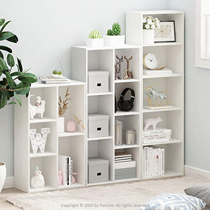 Furinno 5-Cube 11069WH White Bookshelf Floor Mount Storage Shelf