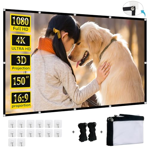 XINLEMY 150inches 4K 16:9 Projection Screen Polyester Matte