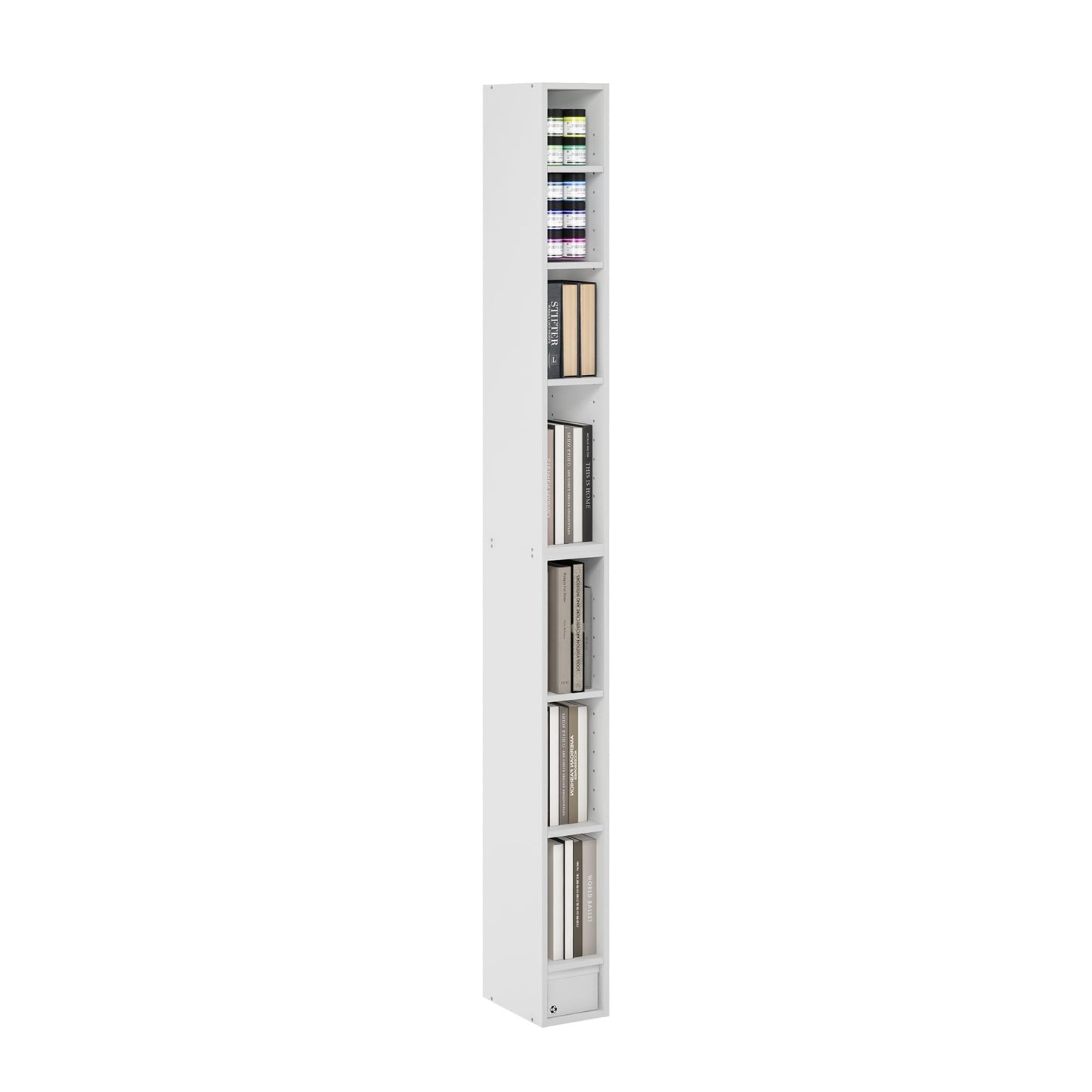 Furinno 8-Tier FULDA Bookcase 9.25 x 5.91 x 70.87 Space Saving Shelving Unit
