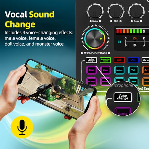 Bonkyo F999X 5 Channel Audio Interface USB Bluetooth Noise Reduction 5 Volts 6.5mm