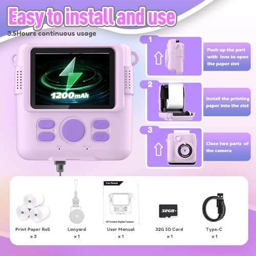ESOXOFFORE 2.4 inch ABS-681 2 MP JPEG Camera 30 FPS Ultracompact Instant Print