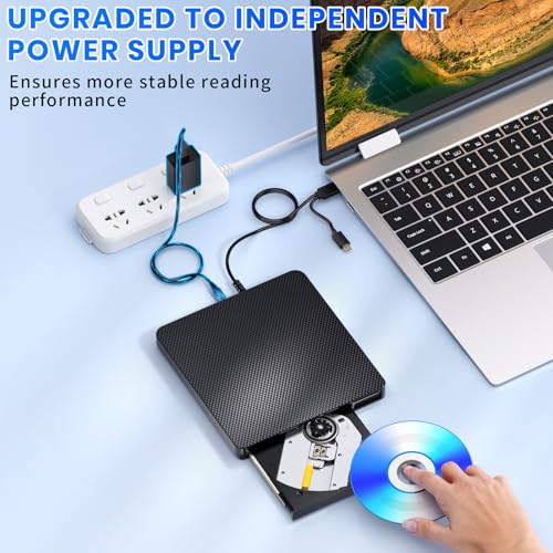 AELRSOCH External Blu-ray Drive Player USB 3.0 Type-C BD/DVD/CD Burner Portable