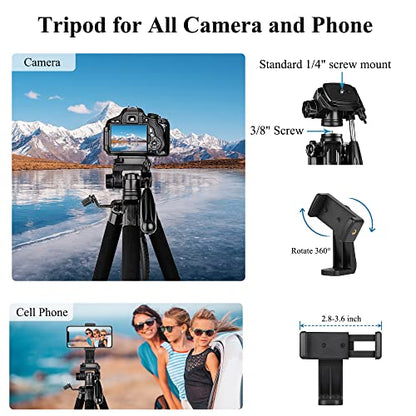 Victiv 74 Inches NT70 Black Camera Tripod Compatible with DSLR and Smartphones