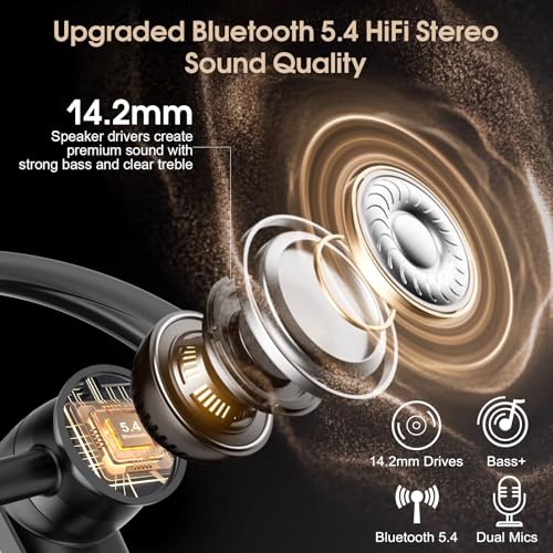 Atheewon S72 Bluetooth Headset with ENC Noise Control and IPX7 Waterproofing.