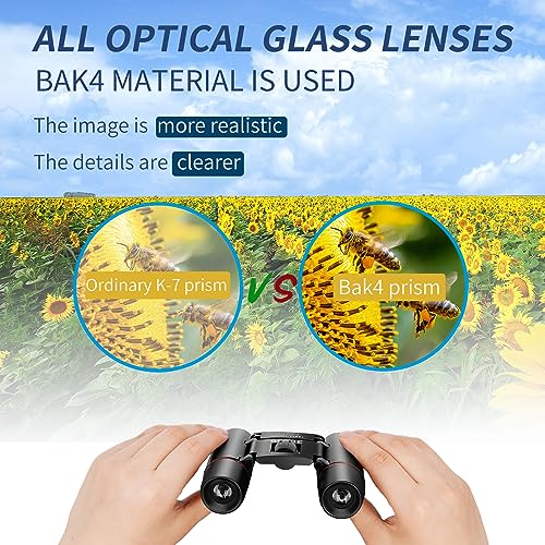 QICBIUD Compact Binoculars Model 01 12x Magnification 21mm Objective Lens Roof Prism Portable