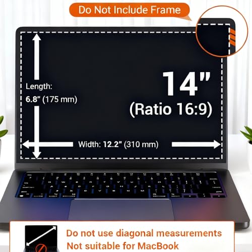 gopupu 14 Inch 16:9 125g Magnetic Laptop Privacy Screen Filter